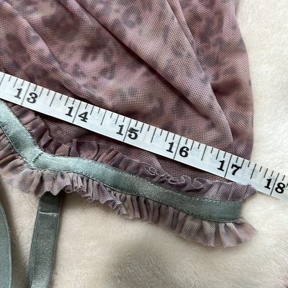 Anthropologie Sheer Mesh Midi Dress Size Large | Bodycon Ruched - Picture 16 of 16